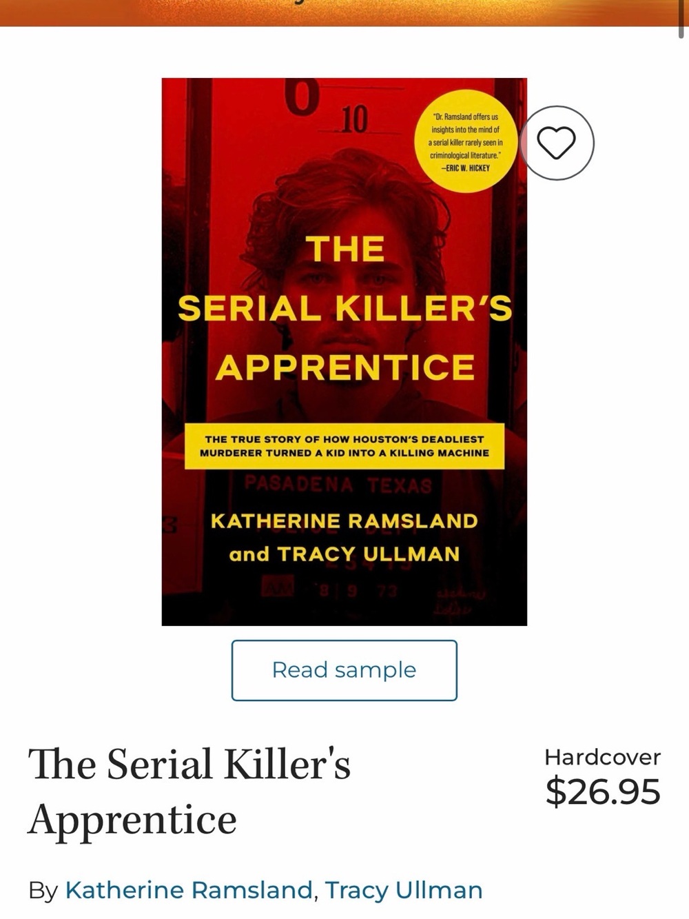 Barnes & Noble Hardcover - The Serial Killer's Apprentice, Red & Yellow Cover